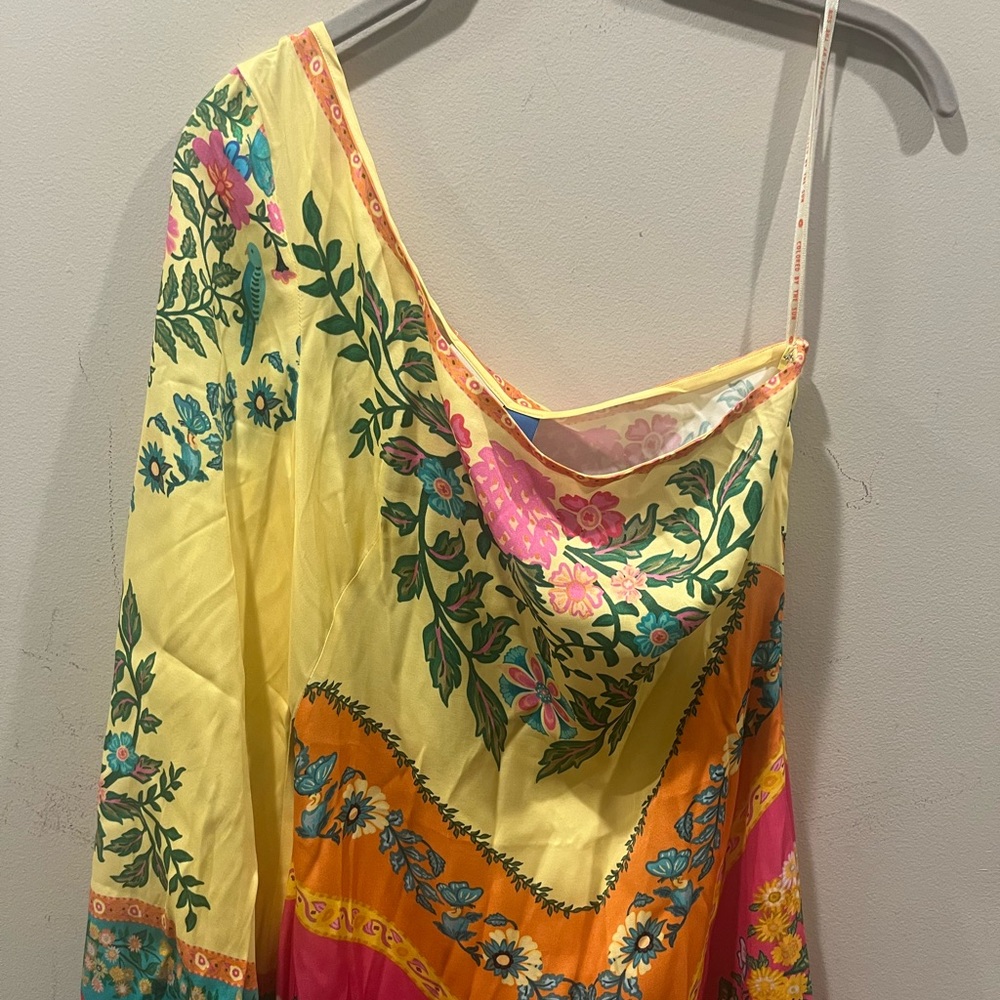 NEW Farm Rio x Anthropologie One-Shoulder Printed Midi Dress, XXS - Picture 4 of 5